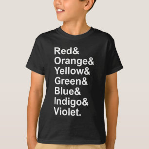 T-shirt ROYGBIV Rouge Orange Jaune Vert Bleu Indigo Violet