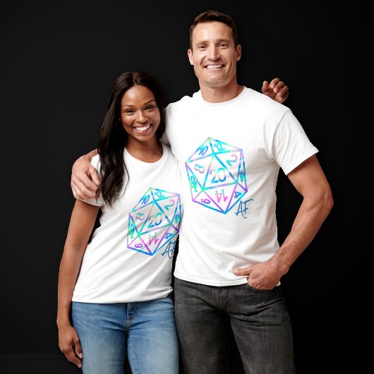 T-shirt RPG Crit AF | Holo Retro Tabletop Roleplayer Dice