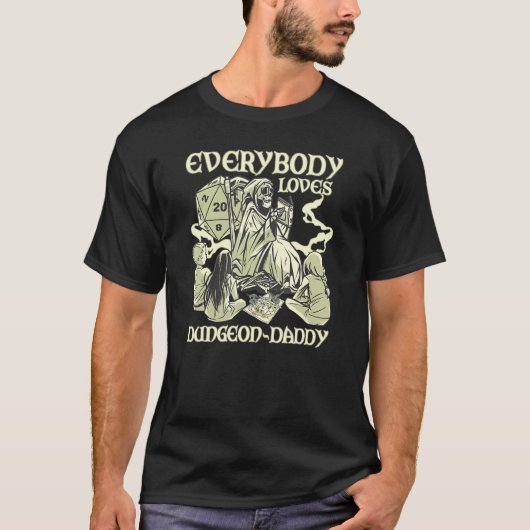 T-shirt Rpg Jeu Dungeon Daddy D20 Dice Stylo Et Papier Boa (Devant)