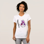 T-shirt Ruban 3 de fleur de fibromyalgie (Devant entier)