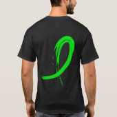 T-shirt Ruban A4 de vert de chaux du lymphome (Dos)