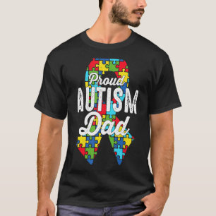 T-shirt Ruban à énigme fier papa autisme Sensibilisation à
