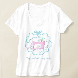 T-shirt Ruban à nouer bleu blanc couture