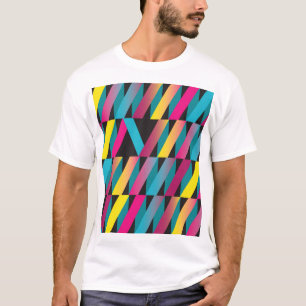 T-shirt Ruban Abstrait : Vintage géométrique coloré.