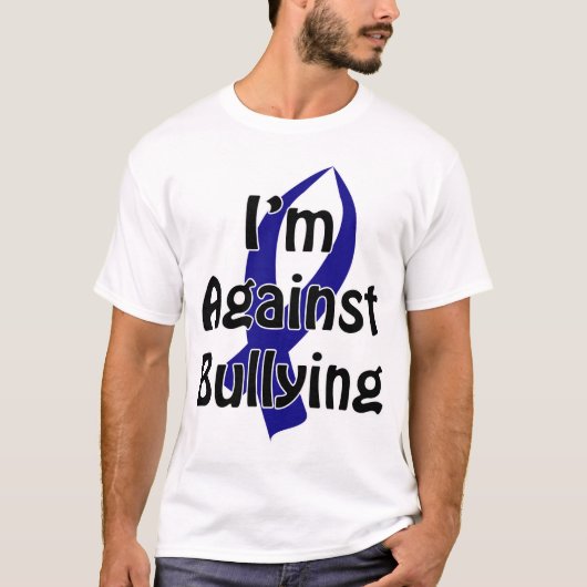 T-shirt Ruban bleu anti-intimidation (Devant)