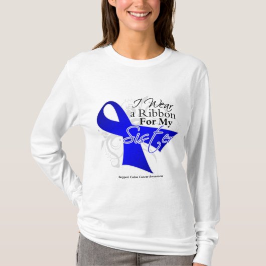 T-shirt Ruban bleu de soeur - cancer du colon (Devant)