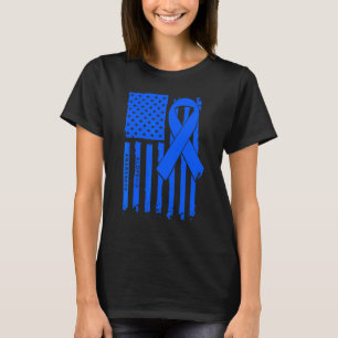 T-shirt Ruban Bleu du Drapeau Américain Sensibilisation à
