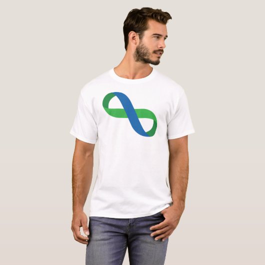 T-shirt Ruban bleu et vert d'infini (Devant entier)