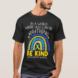 T-shirt - Ruban bleu jaune de sensibilisation au syndrome