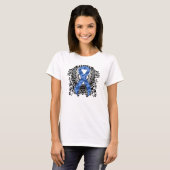 T-shirt Ruban bleu Paisley avec ailes (Devant entier)