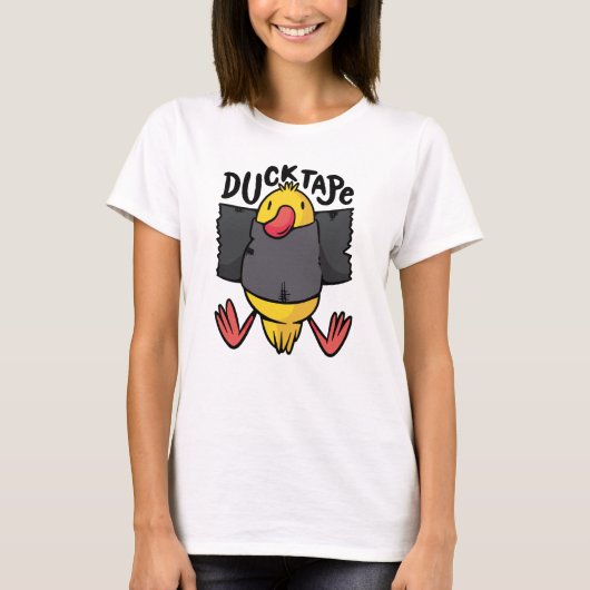 T-shirt Ruban Canard Drôle Monté sur Mur (Devant)