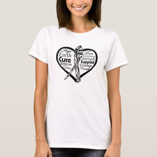 T-shirt Ruban carcinoïde de coeur de Cancer (Devant)