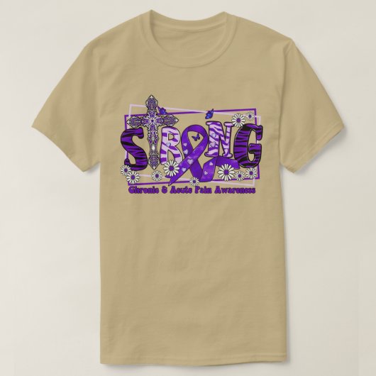 T-shirt Ruban croisé Sensibilisation à la douleur aiguë ch (Design devant)