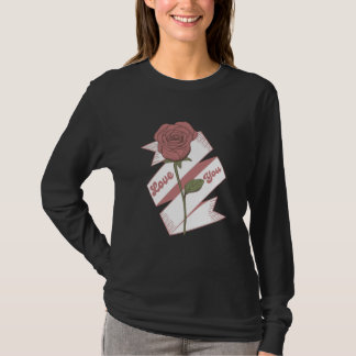 T-shirt Ruban d'amour rose – Art floral romantique