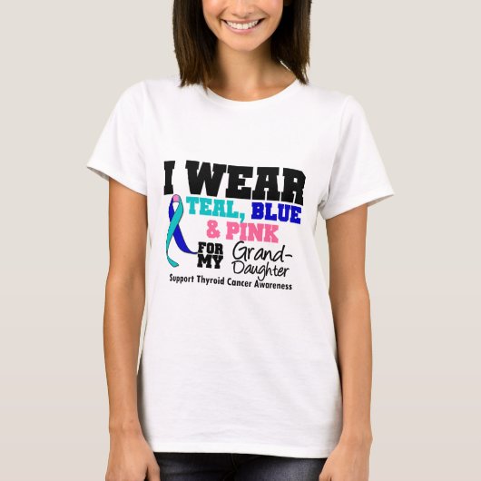 T-shirt Ruban de cancer de la thyroïde pour ma (Devant)