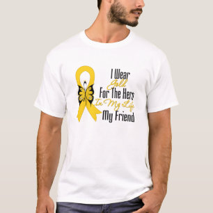 T-shirt Ruban de Cancer d'enfance mon héros mon ami