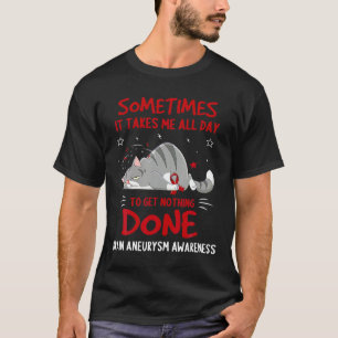 T-shirt Ruban de chat de sensibilisation à l'anévrisme
