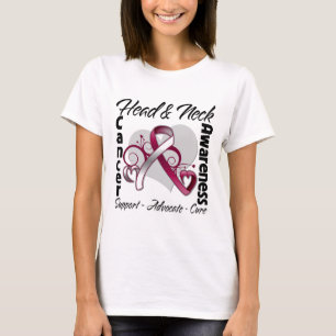 T-shirt Ruban de coeur - conscience de cancer de la tête