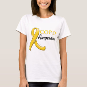 T-shirt Ruban de conscience de COPD (ruban d'or)