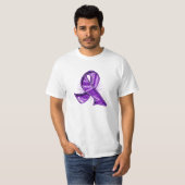 T-shirt Ruban de filigrane de slogan de Cancer (Devant entier)