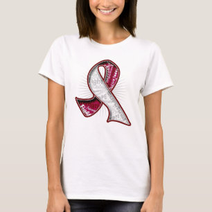 T-shirt Ruban de filigrane de slogan de cancer de la gorge
