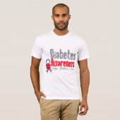 T-shirt Ruban de fleur de conscience de diabète (Devant entier)