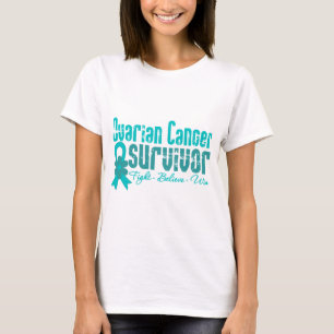 T-shirt Ruban de fleur de survivant de Cancer ovarien