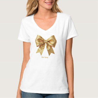 T-shirt Ruban de Gala Doré Étincelant - Invitation Luxueus