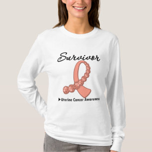 T-shirt Ruban de gemstone survivant du cancer utérin