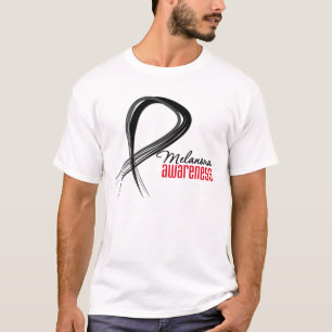 T-shirt Ruban de grunge de conscience de mélanome