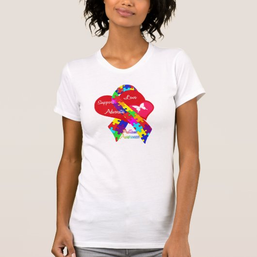 T-shirt Ruban de l'autisme entrelacé (Devant)