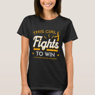 T-shirt Ruban de lutte contre le cancer de l'enfant fille