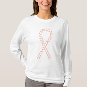 T-shirt Ruban de Pawprint de pêche