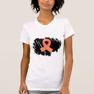 T-shirt Ruban de pêche de cancer du corps utérin avec le
