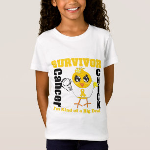 T-Shirt Ruban de poussin de survivant de Cancer d'enfance