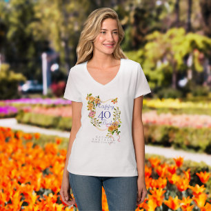 T-shirt Ruban de rose d'or 40e anniversaire