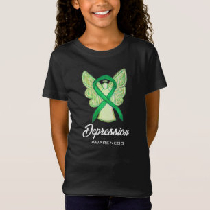 T-Shirt Ruban de sensibilisation à la dépression Ange Art 
