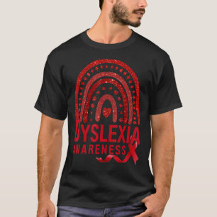 T-shirt Ruban de sensibilisation à la dyslexie arc-en-ciel