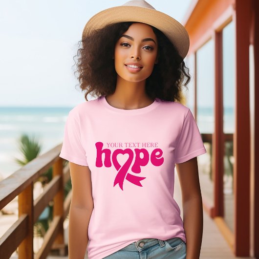T-shirt Ruban de sensibilisation au cancer du sein Nom per