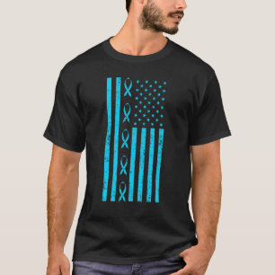 T-shirt Ruban de sensibilisation au diabète bleu Drapeau a