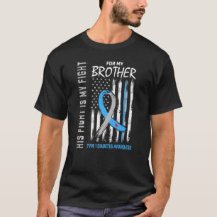 T-shirt Ruban de sensibilisation au diabète de type un frè