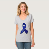 T-shirt Ruban de sensibilisation au syndrome de fatigue ch (Devant entier)
