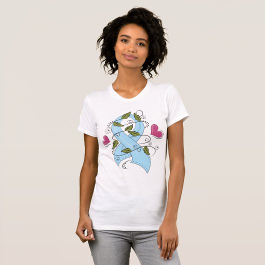 T-shirt Ruban de sensibilisation bleu (Devant entier)