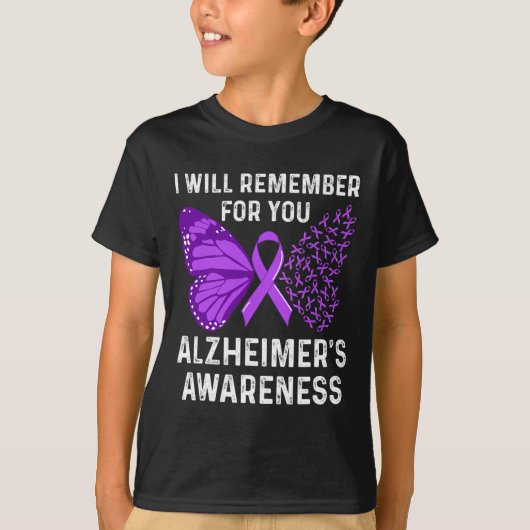 T-shirt Ruban de sensibilisation Papillons violets  (Devant)