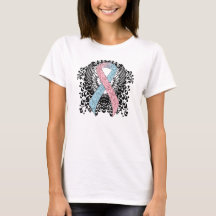 Ruban de sensibilisation rose et bleu clair avec a