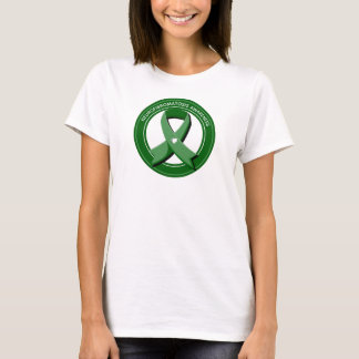 T-shirt Ruban de sensibilisation verte Coeur blanc