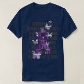 T-shirt Ruban de sensibilisation violet avec mots encourag (Design devant)