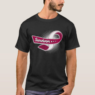 T-shirt Ruban de survivant de cancer de la tête et du cou