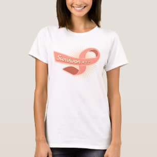 T-shirt Ruban de survivant de cancer du corps utérin