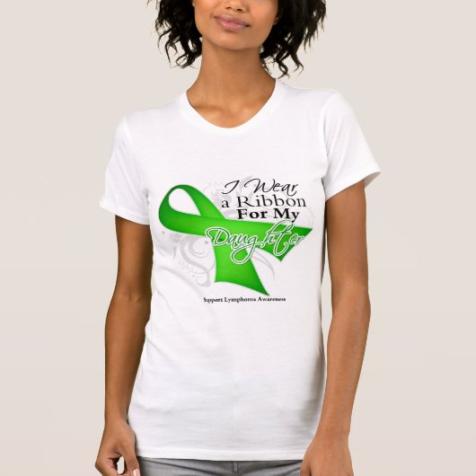 T-shirt Ruban de vert de chaux de fille - lymphome (Devant)